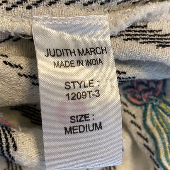 Judith March Women's Embroidered Off The Shoulder Cactus Striped Blouse Medium - Picture 4 of 8